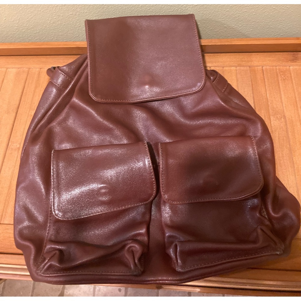 Brown Italian Leather Backpack